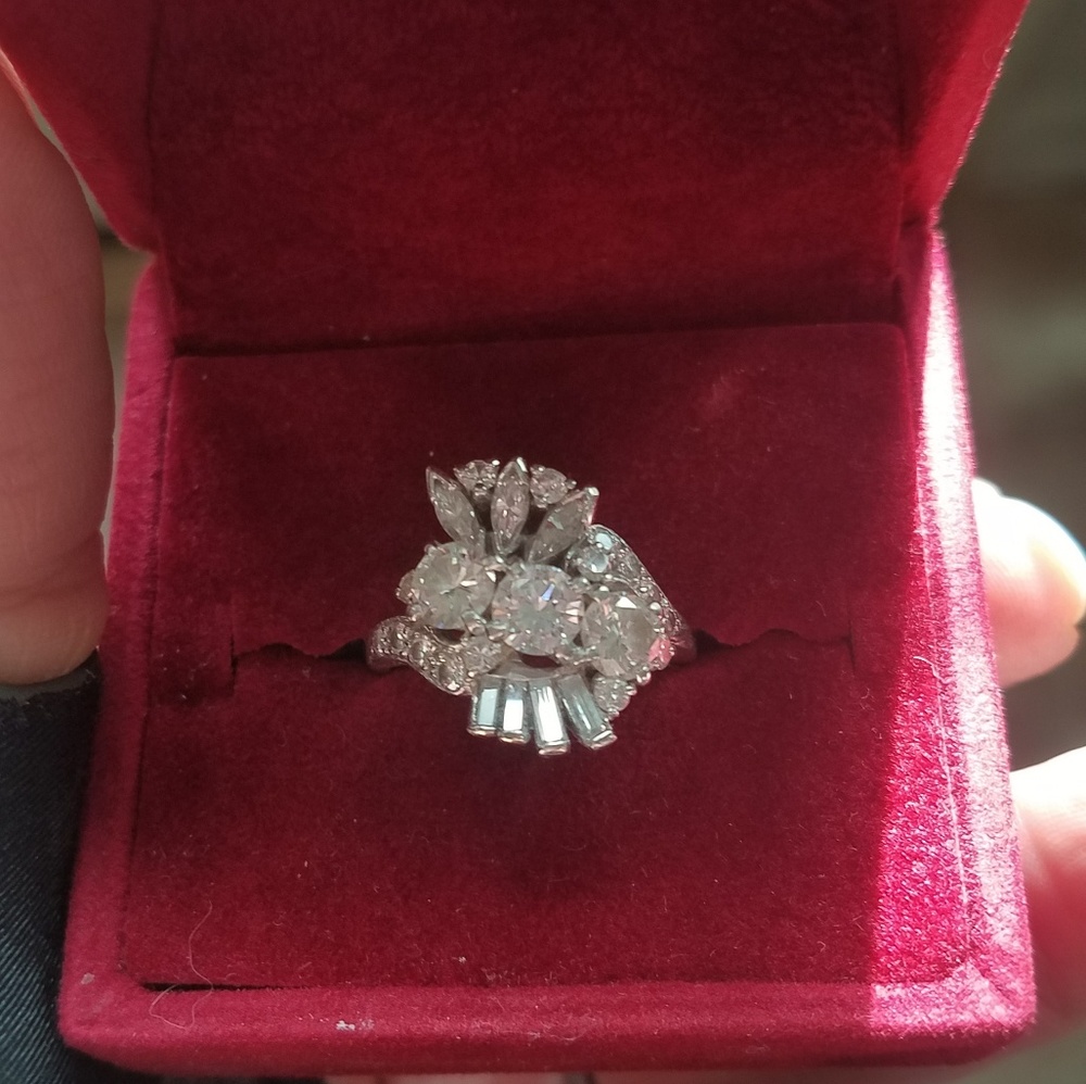 Vintage Platinum Diamond Engagement Ring